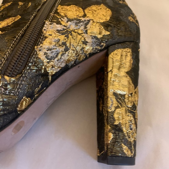 Jessica Simpson Gold Embossed Ankle Boot - Picture 4 of 5